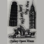Tampon transparent Big Ben, Sidney, Pise  pour décoration 3 pièces